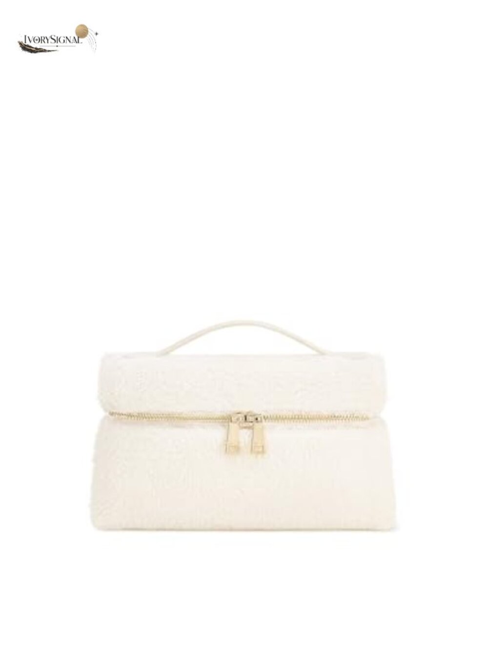 Faux Fur Top Handle Bag with Gold Hardware - Crossbody